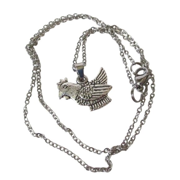 New Chicken Pendant Necklace with 18" Chain  - Farm Animal Bird Jewelry - Picture 5 of 6
